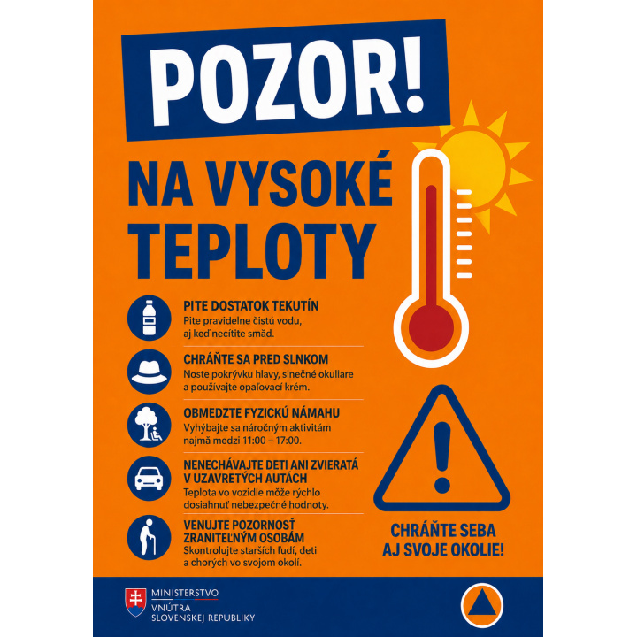 Pozor - vysoké teploty 